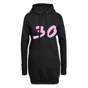 30e anniversaire 30 ans - Sweat-shirt à capuche long Femme - noir - Devant