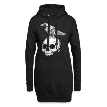 Skull Skull Horror Squelette Halloween Métal - Sweat-shirt à capuche long Femme - noir - Devant