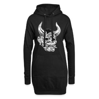 Schädel Skull Horror Skelett Halloween Geisha - Hoodie-Kleid - Schwarz - Vorne