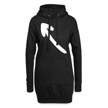 Pfeil Zeichnung Skizze weiß - Hoodie-Kleid - Schwarz - Vorne