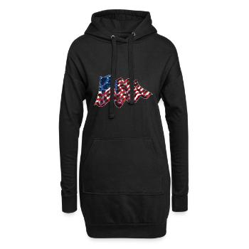 Vache motif USA drapeau ferme Animal cadeau vache - Sweat-shirt à capuche long Femme - noir - Devant