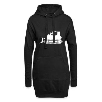 T-shirt bulldozer blanc - Sweat-shirt à capuche long Femme - noir - Devant