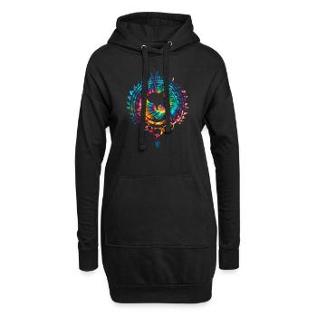 Walhai Tie Dye - Hoodie-Kleid - Schwarz - Vorne
