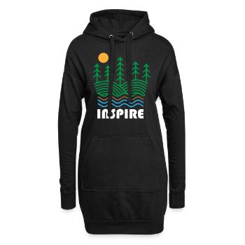 Trees Land Water Inspire Nature - Hoodie-Kleid - Schwarz - Vorne