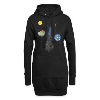 l'espace cubique - Sweat-shirt à capuche long Femme - noir - Devant
