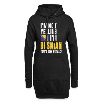 bosnische Hemden - Hoodie-Kleid - Schwarz - Vorne