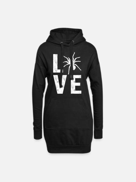 I Love Tarantulas Ich liebe Vogelspinnen - Hoodie-Kleid - Schwarz
