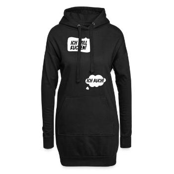 Schwangerschaft verkünden Babybauch schwanger - Hoodie-Kleid - Schwarz - Vorne