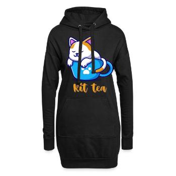 Chat - Sweat-shirt à capuche long Femme - noir - Devant