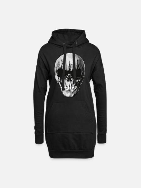 Black Metal Totenkopf - Hoodie-Kleid - Schwarz