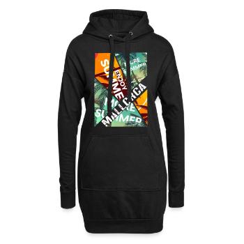 Majorque Summer Sun Beach Sea Palms Party - Sweat-shirt à capuche long Femme - noir - Devant