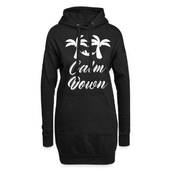 Entspannung und Relax. Just Calm Down - Hoodie-Kleid - Schwarz - Vorne