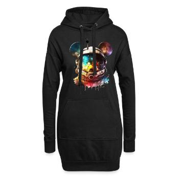 Astronaut Maus, Helm, Raumanzug, Weltraum, Space - Hoodie-Kleid - Schwarz - Vorne