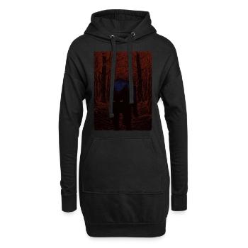 Chat de la nuit noire - Sweat-shirt à capuche long Femme - noir - Devant
