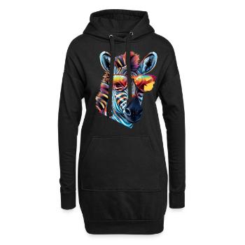 Zebra Sonnenbrille - Hoodie-Kleid - Schwarz - Vorne