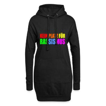 kein platz für rassismus - Hoodie-Kleid - Schwarz - Vorne