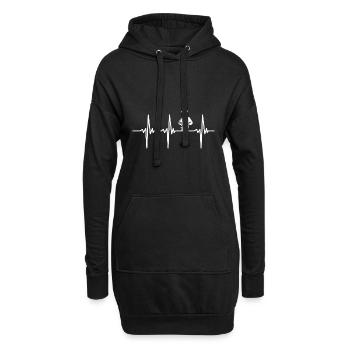 Battement de cœur pour les cuisiniers dans la cuisine à la marmite - Sweat-shirt à capuche long Femme - noir - Devant
