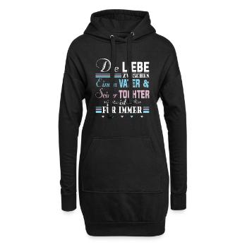 Die Liebe zwischen Vater & Tochter - Hoodie-Kleid - Schwarz - Vorne