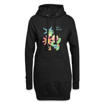 Happy Birthday Party Monster. Geburtstag - Hoodie-Kleid - Schwarz - Vorne
