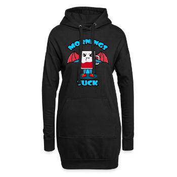Mornings Suck Graphique - Sweat-shirt à capuche long Femme - noir - Devant