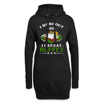 Grillades de comptoir alimentaire - Sweat-shirt à capuche long Femme - noir - Devant