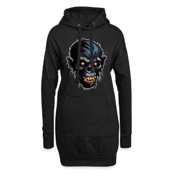 Zombie Affe Halloween Tier Bestie Lebewesen - Hoodie-Kleid - Schwarz - Vorne