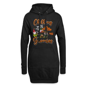Gnome Fantaisie Noël - Sweat-shirt à capuche long Femme - noir - Devant