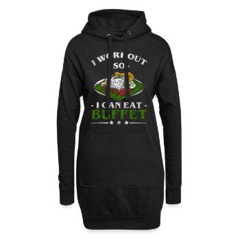 Mahlzeit Genießer Getränke Vielesser - Hoodie-Kleid - Schwarz - Vorne