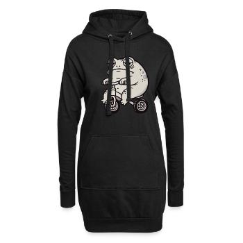 Frosch Kröte Unke Laufrad Dreirad Lustig Skurril - Hoodie-Kleid - Schwarz - Vorne