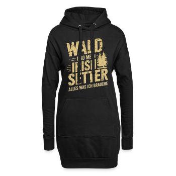 Wald und mein Irish Setter - Hoodie-Kleid - Schwarz - Vorne