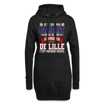 Supporter Football Lille Foot Fier Lillois - Sweat-shirt à capuche long Femme - noir - Devant