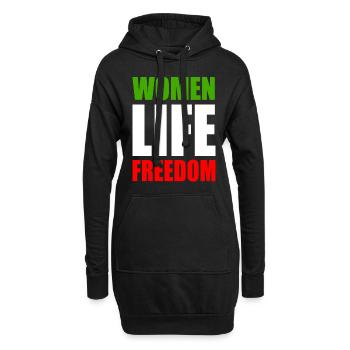 Women life freedom - Sweat-shirt à capuche long Femme - noir - Devant