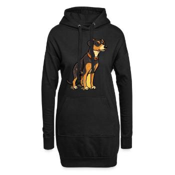 Conception de chien mignon pour les propriétaires de chiens - Sweat-shirt à capuche long Femme - noir - Devant