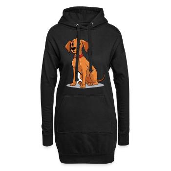 Conception de chien mignon pour les propriétaires de chiens - Sweat-shirt à capuche long Femme - noir - Devant
