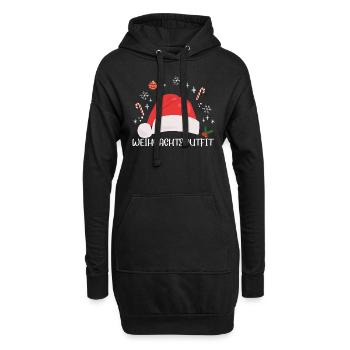 Weihnachten Weihnachtsoutfit Xmas - Hoodie-Kleid - Schwarz - Vorne