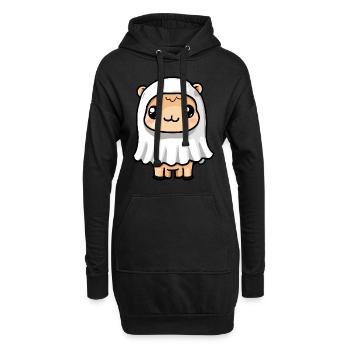 Chameau Halloween Bande dessinée Fantôme - Sweat-shirt à capuche long Femme - noir - Devant