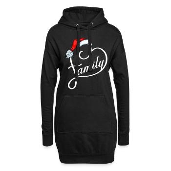 Santa Familienherz - Hoodie-Kleid - Schwarz - Vorne