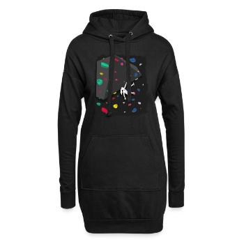 Klettern Boulderwand Felskletterer Bouldern - Hoodie-Kleid - Schwarz - Vorne