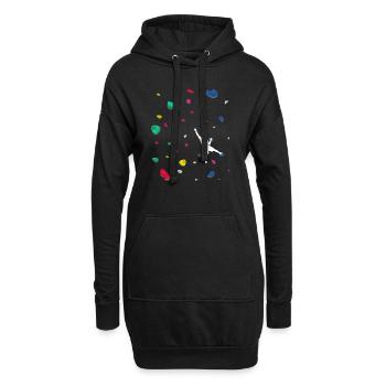 Climbing Boulder wall Rock climbers Bouldering - Hoodie Dress - black - Front
