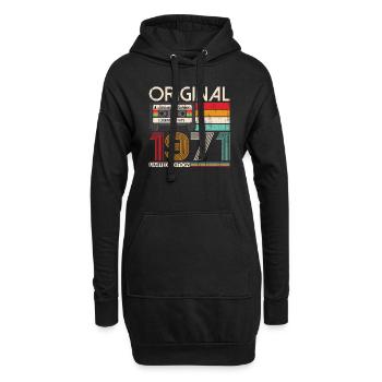 52e anniversaire Septembre Année 1971 Cassette - Sweat-shirt à capuche long Femme - noir - Devant