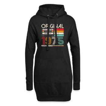48e anniversaire septembre millésime 1975 cassette - Sweat-shirt à capuche long Femme - noir - Devant