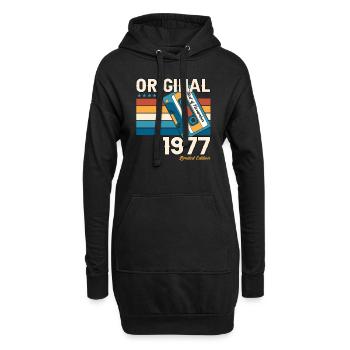 46. Geburtstag Kassette November Jahrgang 1977 - Hoodie-Kleid - Schwarz - Vorne