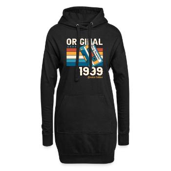 Cassette 24e anniversaire Novembre Millésime 1999 - Sweat-shirt à capuche long Femme - noir - Devant