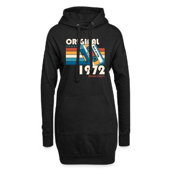 Cassette 52ème Anniversaire Juillet 1972 Millésime 1972 - Sweat-shirt à capuche long Femme - noir - Devant