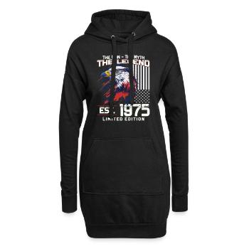 49ème Anniversaire Année de construction 1975 Millésime 1975 Légende - Sweat-shirt à capuche long Femme - noir - Devant