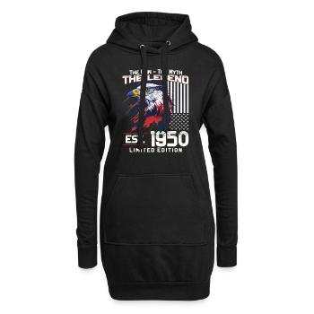 74. Geburtstag Baujahr 1950 Jahrgang 1950 Legende - Hoodie-Kleid - Schwarz - Vorne