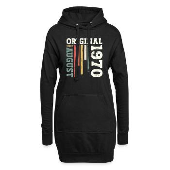 54e anniversaire Original août 1970 Né en 1970 - Sweat-shirt à capuche long Femme - noir - Devant