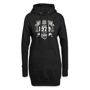 45e anniversaire Original août 1979 Né en 1979 - Sweat-shirt à capuche long Femme - noir - Devant
