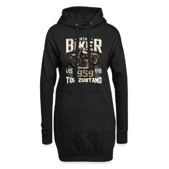 65ème anniversaire Motard Novembre 1959 Motard - Sweat-shirt à capuche long Femme - noir - Devant