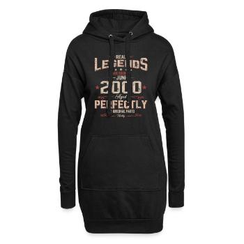 25ème anniversaire cadeau mari Original juin 2000 - Sweat-shirt à capuche long Femme - noir - Devant